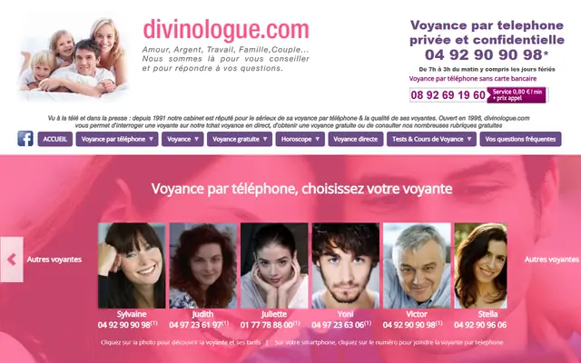 Page d’accueil de Divinologue