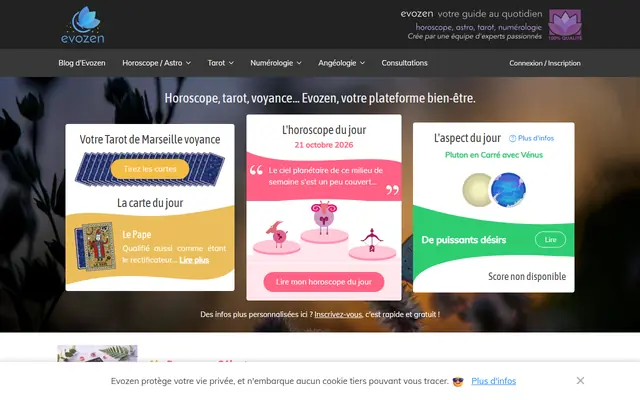 Page d’accueil de Evozen