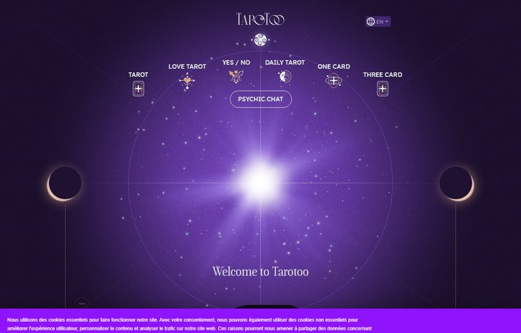 Page d'accueil de tarotoo.com
