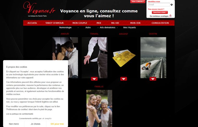 Page d'accueil de voyance.fr